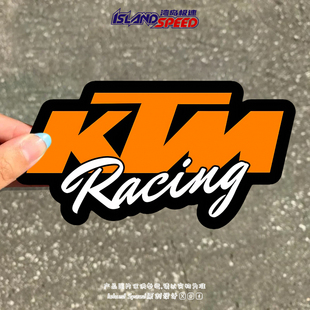 KTM 创意logo摩托车头盔防水贴花 Racing汽车贴纸英文个性