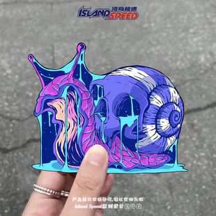 蜗牛贴画动漫风格 卡通动物冰箱电脑汽车车身侧面尾门防水涂鸦贴纸