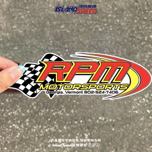 酷炫车贴 红丝绒TFT数字ins个性 RPM Motorsports汽车贴纸数码