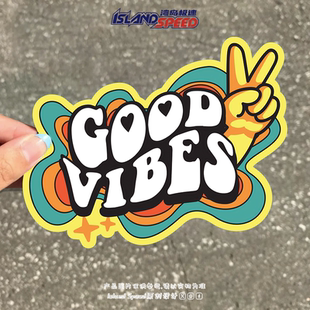 GOOD 饰贴画 VIBES汽车贴纸英文贴花赛车摩托车引擎盖车头装