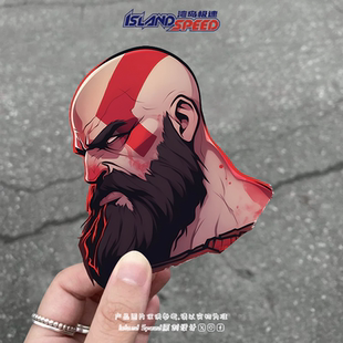 饰贴花 War游戏角色头盔摩托车电车车身装 战神奎托斯贴纸God