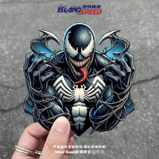 毒液漫画汽车贴纸邪恶寄生体赛车摩托车电脑装 饰防水贴花
