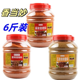 香当妙烧烤撒料6斤装麻辣香辣五香原味烤肉蘸料桶装孜然味辣椒面