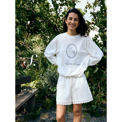 shyshy仲夏 两色松紧带抽绳棉质定制花边斜插兜短裤