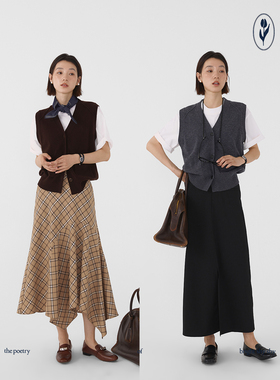 shyshy“天才女友”两色高品质100%美丽奴羊毛针织马甲