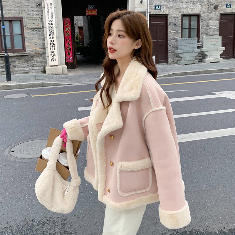 Z家小香风麂皮绒外套女