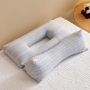 全棉水洗棉护耳组合枕牵引全荞麦壳枕头镂空助侧睡不压脸枕芯睡眠
