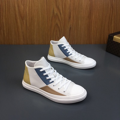 欧洲站头层软牛皮高帮男鞋英伦风