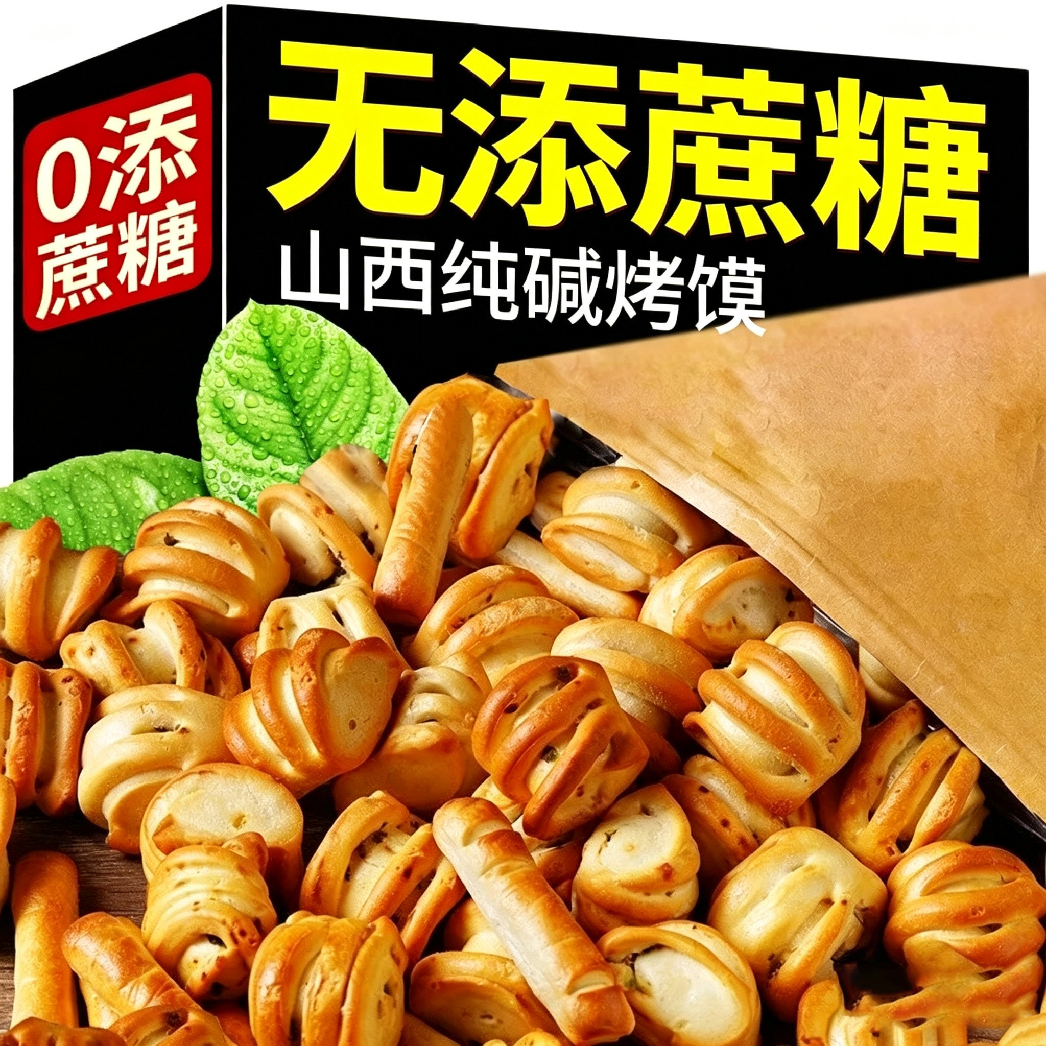 纯碱烤馍减0低无糖精脂肪卡馒头花卷早餐办公室下午茶糕点零食品