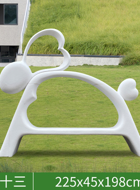 双拼卡通兔子装饰座椅玻璃钢雕塑商场景区游乐园拍照打卡美陈摆件