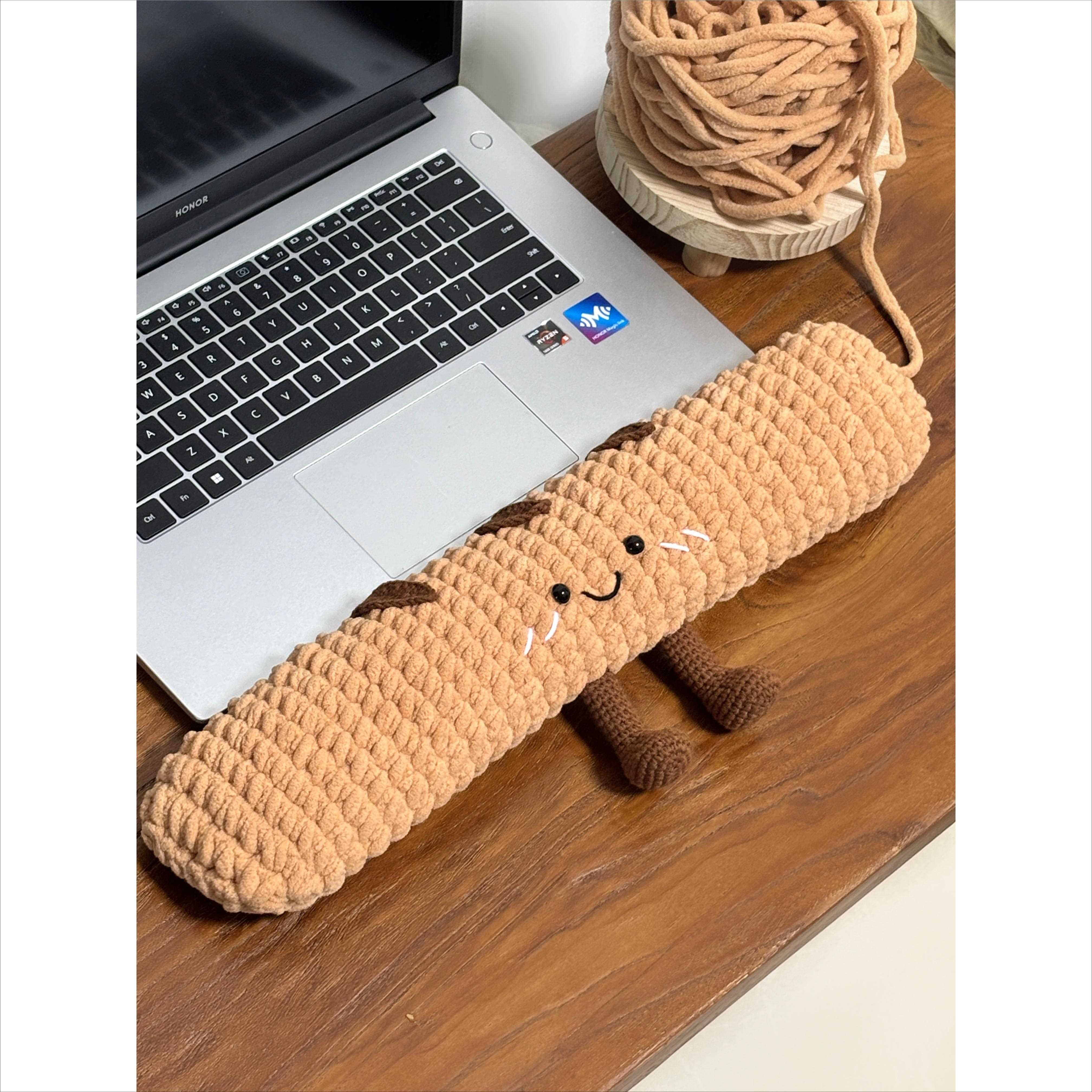 可爱键盘法棍腕托毛线柔软自制送男朋友礼物护腕垫编织材料包成品