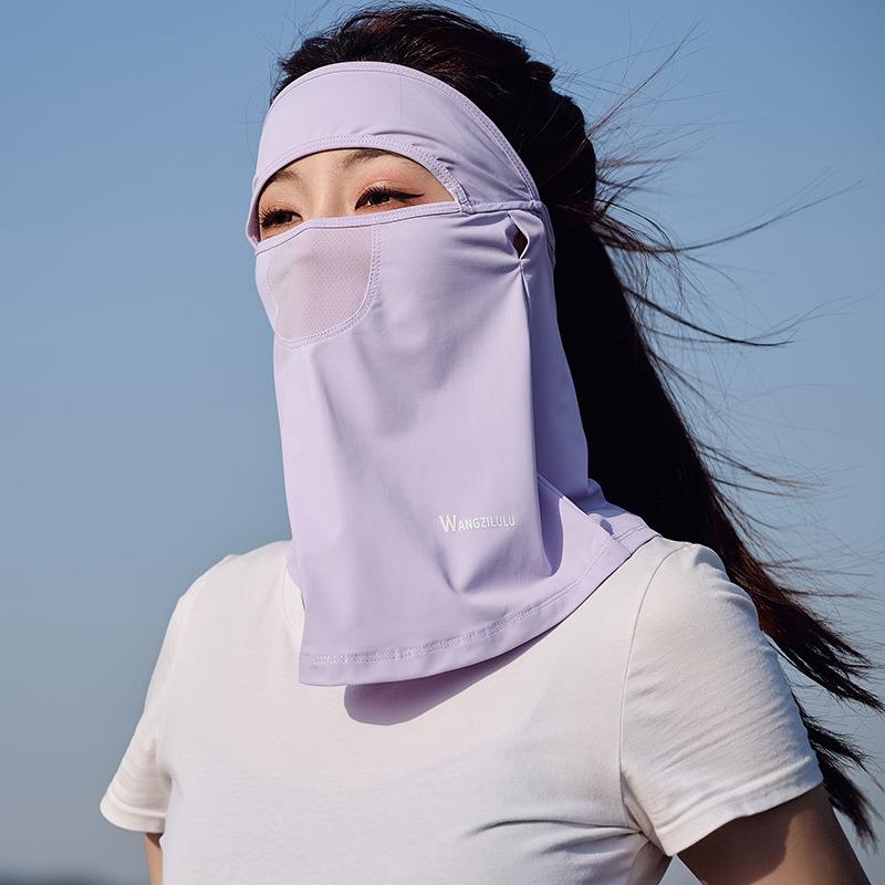 脸部遮阳面罩防晒面罩男透气全脸口罩开车遮阳夏季防紫外线男挂耳