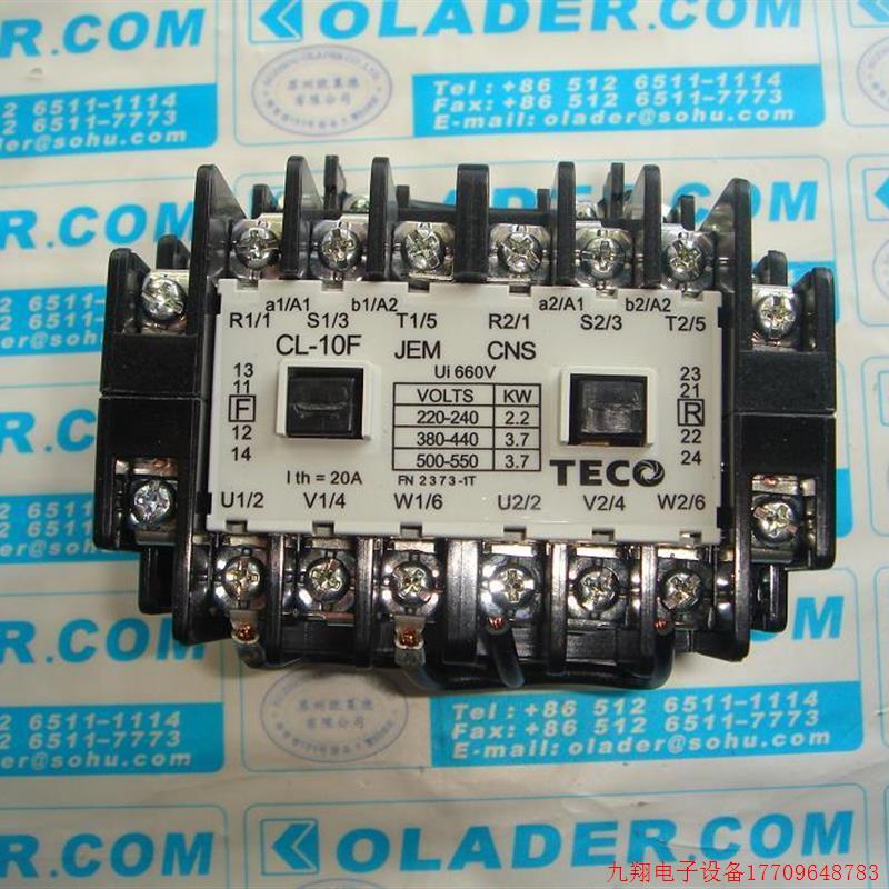 拍前询价:TECO CL-10F AC380V 3A1a1b*2 台湾东元可逆接触器【OL