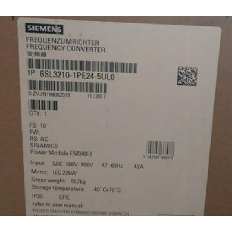 拍前询价：6SL3210-1PE24-5UL0/5ULOG120功率22KW未过滤 3A