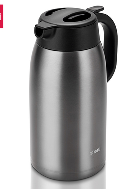 得力保温壶暖水瓶304不锈钢1.5/2L大容量保温保冷热水壶 17554