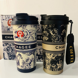 霸王茶姬双饮咖啡保温杯500ml带提绳316不锈钢随行杯居家办公水杯