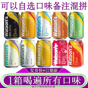 屈臣氏苏打汽水香草味莫吉托干姜康普茶路易波士茶汤力盐味330ml