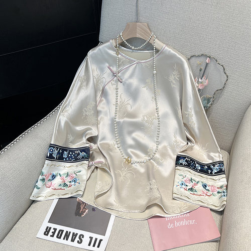 秋季穿搭小众设计改良唐装上衣