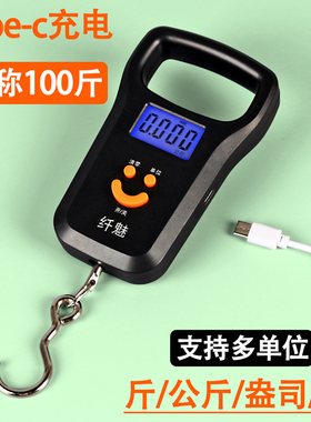 高精准家用TYPE-C充电手提秤小型挂钩秤买菜称快递弹簧秤电子秤