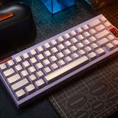 边界外设幻彩珠光键帽原厂高度PBT1.7厚度wooting蓝色白色75个性