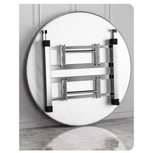 304不锈钢圆桌子折叠餐桌转盘饭店酒席食堂流水席大排档家用桌面