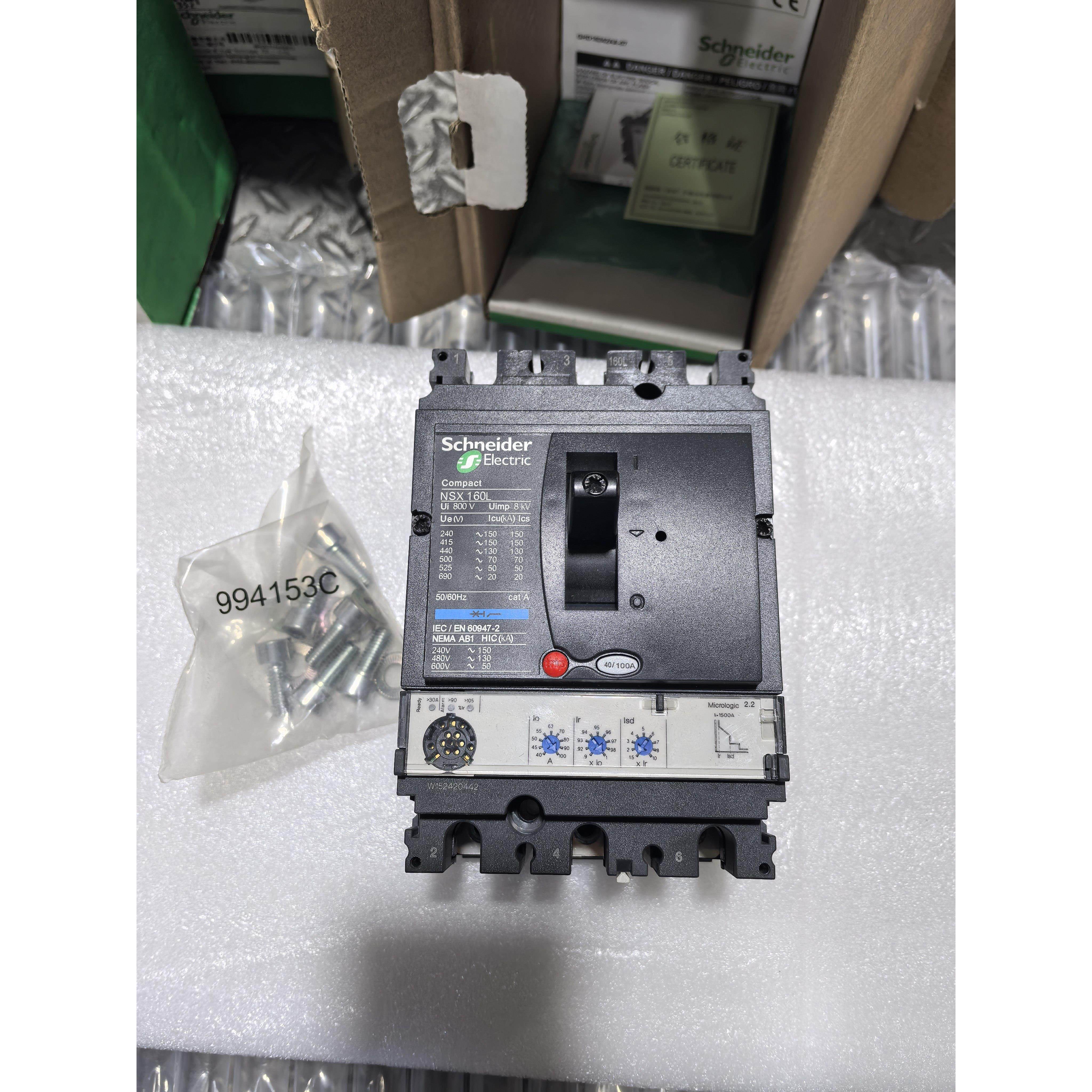 施耐德塑壳断路器NSX160L mic2.2 3P 100 160A LV30405X22100 160