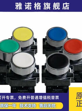 施耐德金属XB2-BA31C绿色平头BA42复位BA55C黄色点动BA23启动开关