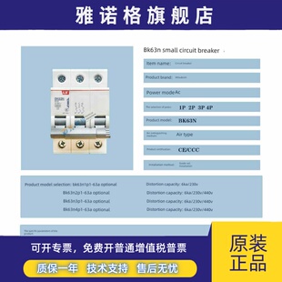 BK63N小型断路器1P 4P电闸家用 空气开关 工业漏电