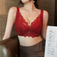 卉岩红色内衣女塑型收副乳上托防下垂调整型聚拢文胸薄款 大胸显小