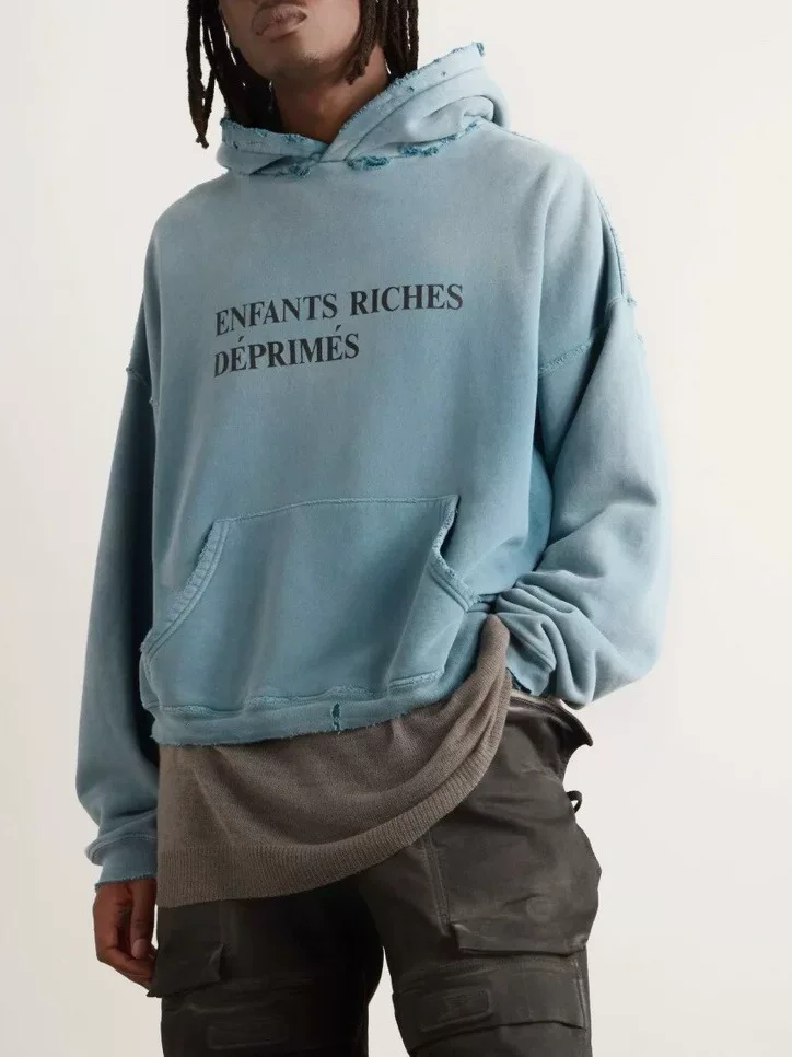 Enfants Riches Deprimes новая ERD состаренная смятая хлыста худи короткий широкий свитшот