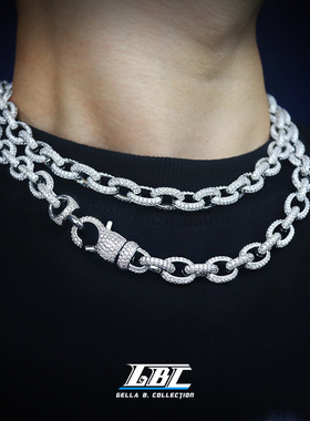GBC 满圈镶嵌满钻古巴链王嘉尔同款O形欧美嘻哈项链潮ins明星同款