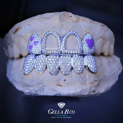 GELLA 珐琅微镶手工雕刻grillz嘻哈牙套定制 欣赏