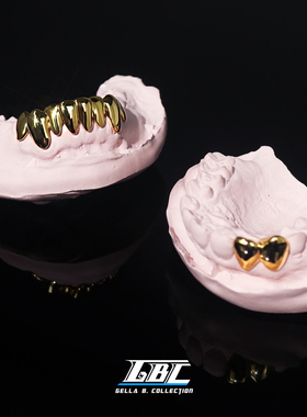 GBC 牙套定制欣赏（s925素银光面 黄金牙套 私人订制 Grillz）