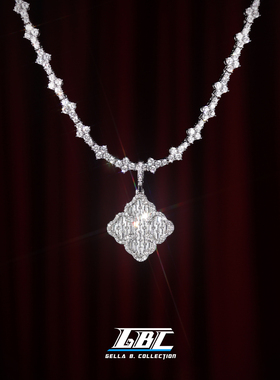 GBC四叶草项链项链配饰女秋冬送女朋友礼物吊坠单坠蕾丝t方古巴链