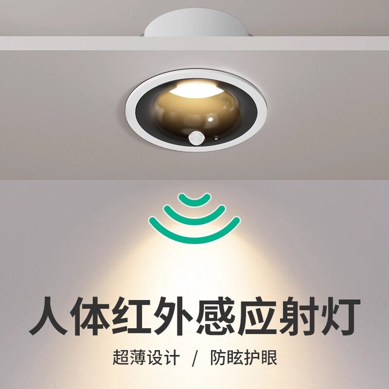 智能人体感应人来即亮入户筒灯图片