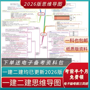 2026年一建二建思维导图一级二级建造师导图知识点考点总结重点标注
