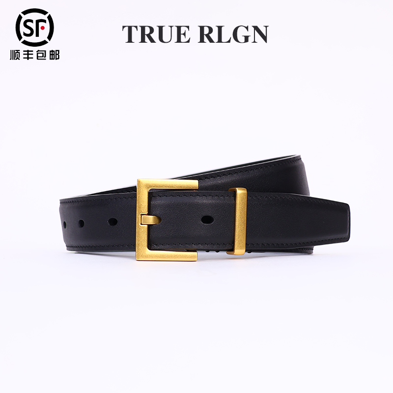TRUERLGN2024新款黑色真皮腰带