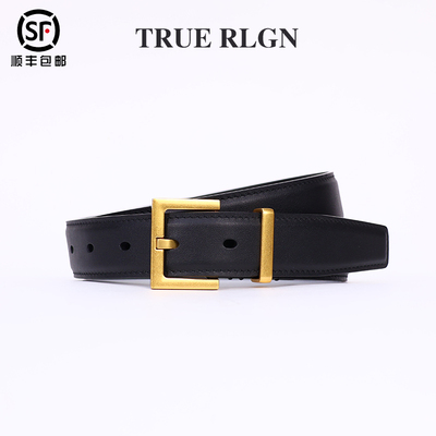 TRUERLGN2024新款黑色真皮腰带