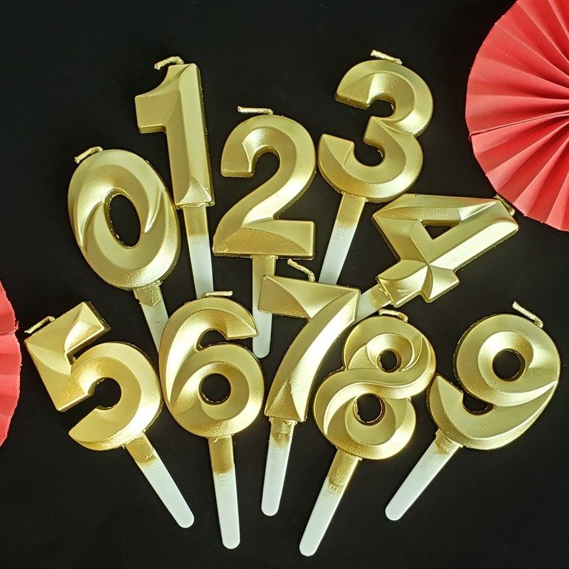 烫金数字生日蜡烛儿童宝宝周岁派对甜品台华丽歌剧院蛋糕装饰蜡烛