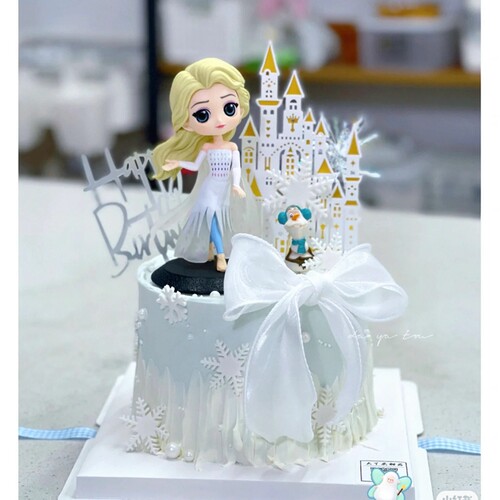 冰雪公主生日蛋糕装饰摆件