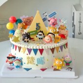 卡通可爱软胶蛋仔蛋糕装 饰摆件儿童宝宝男孩女孩派对甜品烘焙插件