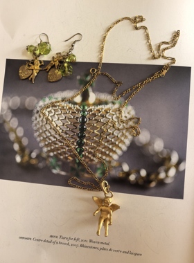 Vintage复古首饰anov中古项链耳针套装