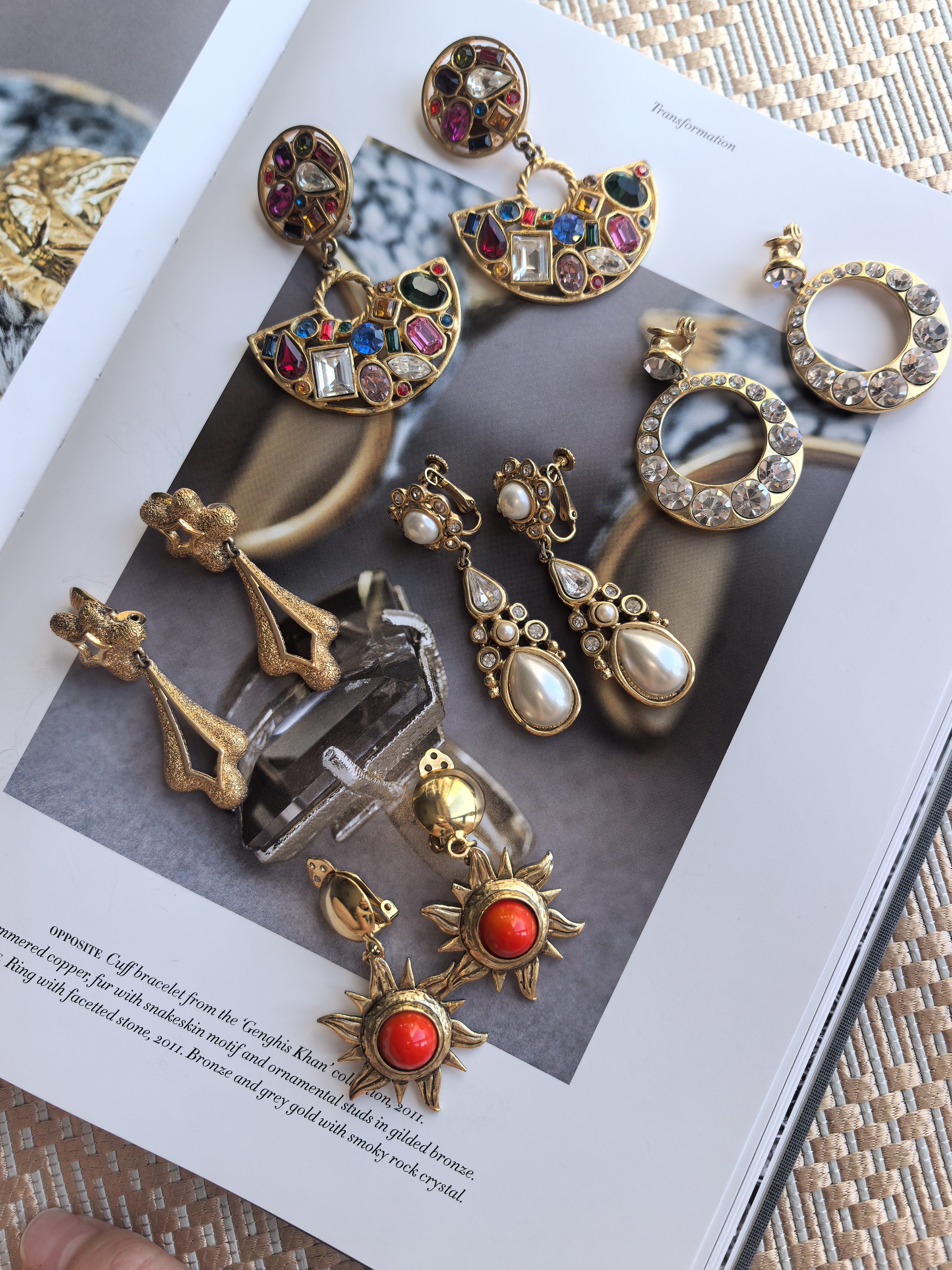 Vintage/复古首饰monet中古款扫肩耳夹