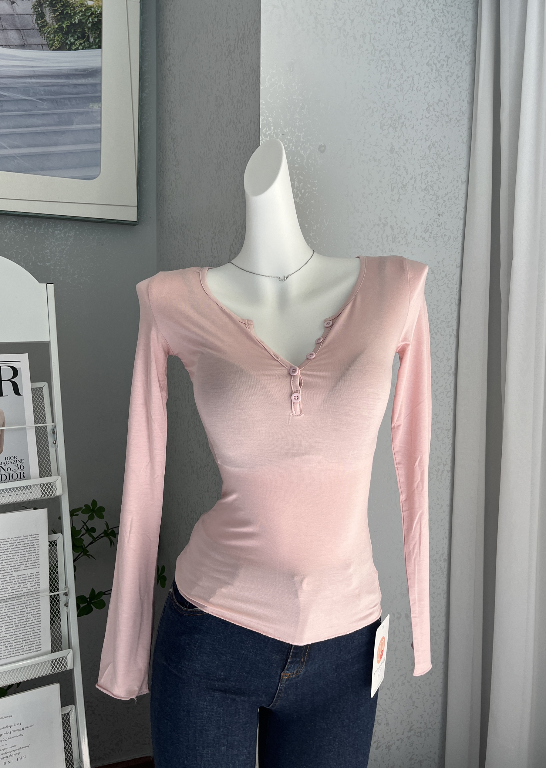 辣妹长袖薄款微透纯欲风上衣