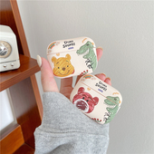 适用airpodspro3保护套苹果耳机三代维尼熊耳机壳AirPods2硅胶草莓熊软防摔pro2代蓝牙耳机盒airpods4代情侣1