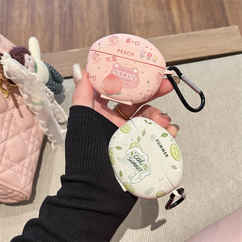 适用荣耀Earbuds X7保护套新款Honor荣耀x7蓝牙耳机壳EarbudsX7女款小清新水蜜桃青柠earbus情侣防摔硅胶软壳
