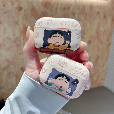 蜡笔小新适用airpods4保护套新款airpods3三代苹果耳机壳女款卡通AirPods Pro硅胶防摔第二代pro2耳机盒四代5