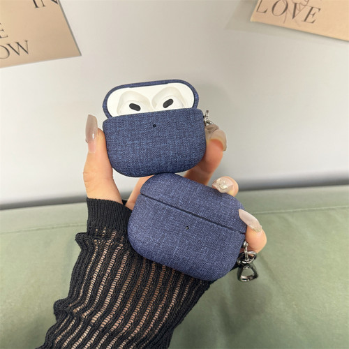 适用airpods4保护套新款布纹airpodspro2苹果耳机壳女款四代简约小众AirPods3/2/1高级感pro三代耳机盒男商务