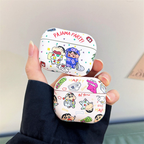 适用airpods4保护套新款airpodspro三代苹果耳机壳女款卡通蜡笔小新AirPods3/2/1硅胶防摔二代pro2耳机盒5代6