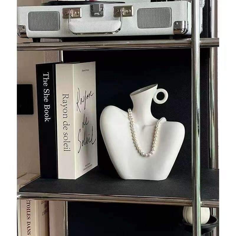 高级感摆件艺术创意美人肩陶瓷花瓶电视机柜客厅小众设计感摆件,家居饰品,花瓶,淘宝优惠券,粉丝福利购,淘宝优惠卷